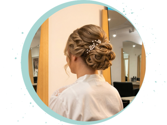 Bridal hair styled with a beautiful updo