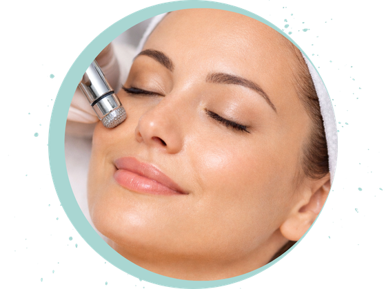Microdermabrasion result with visibly brighter and smoother skin